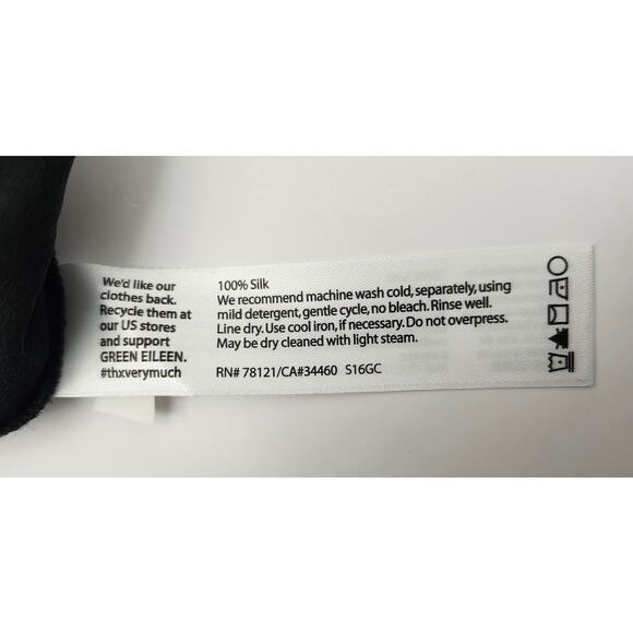 Eileen Fisher Silk Midi Length Wrap Pencil Skirt Size Medium Black Elastic Waist - Picture 9 of 11